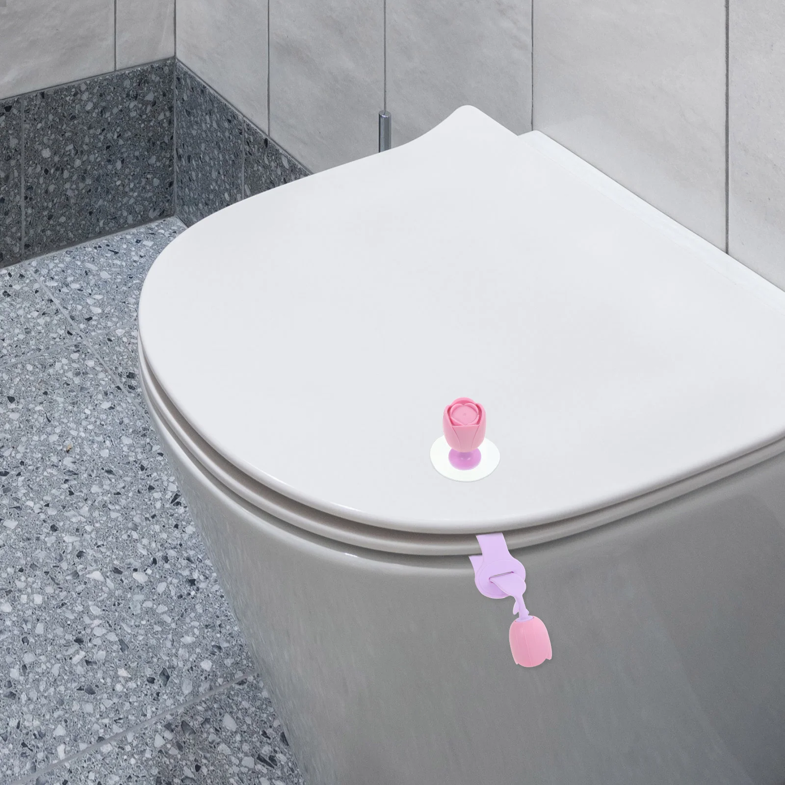 

1 Set Silicone Flower Lid Lifter Handle Reusable Bathroom Toilet Seat Cover Lifter Lavatory Seat Tool Adhesive Toilet Accessory