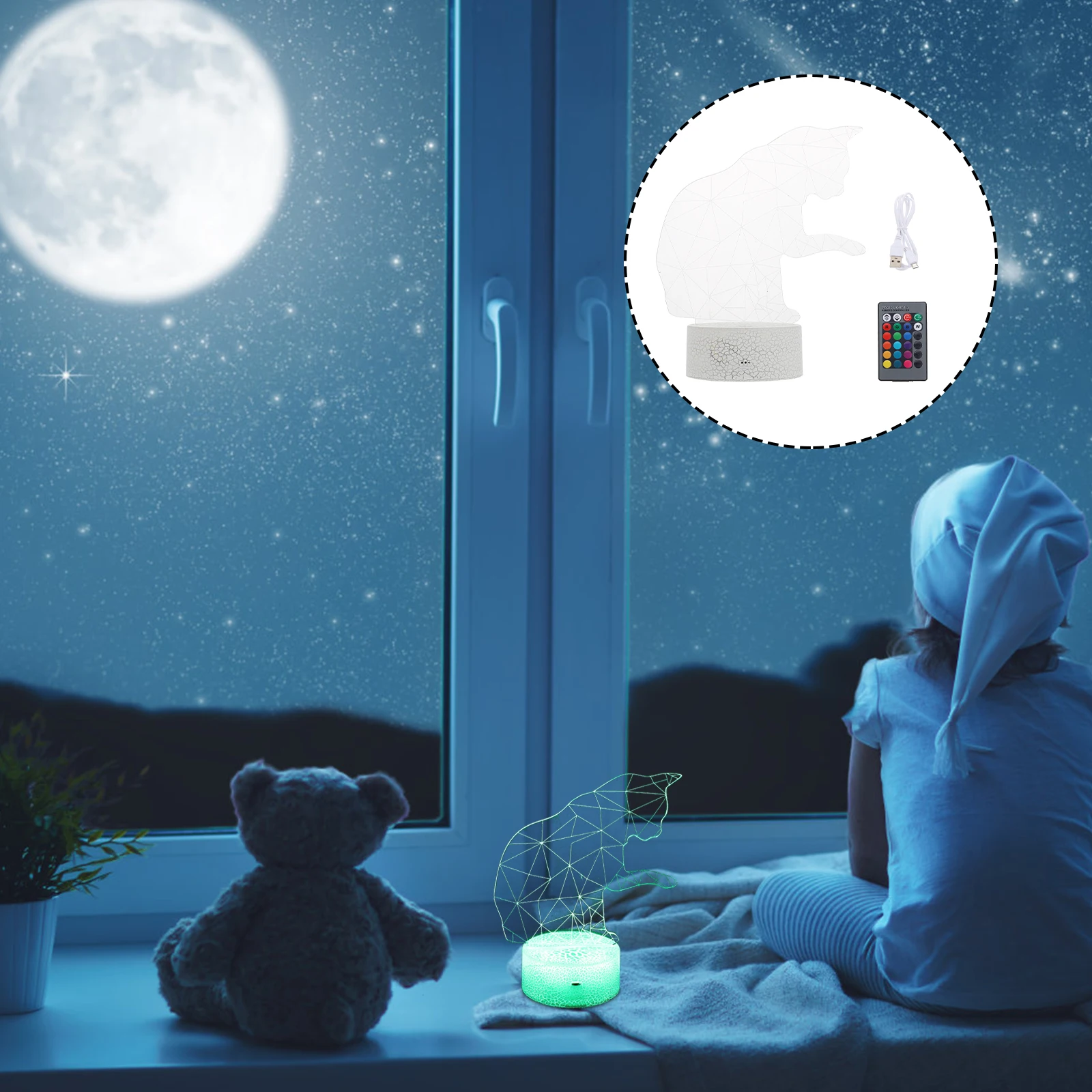 

Creative Touch Party Layout Night Night Light Light Shaped Colorful 3D Home Festival Party Layout Lightweight Gift