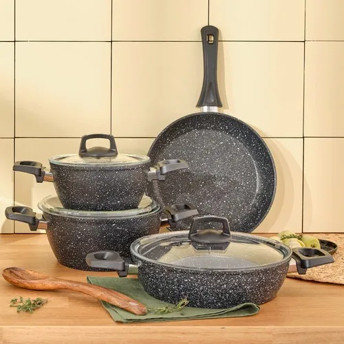 Emsan Oasis-S Granite Set Blue Star 7 Piece Cookware Set