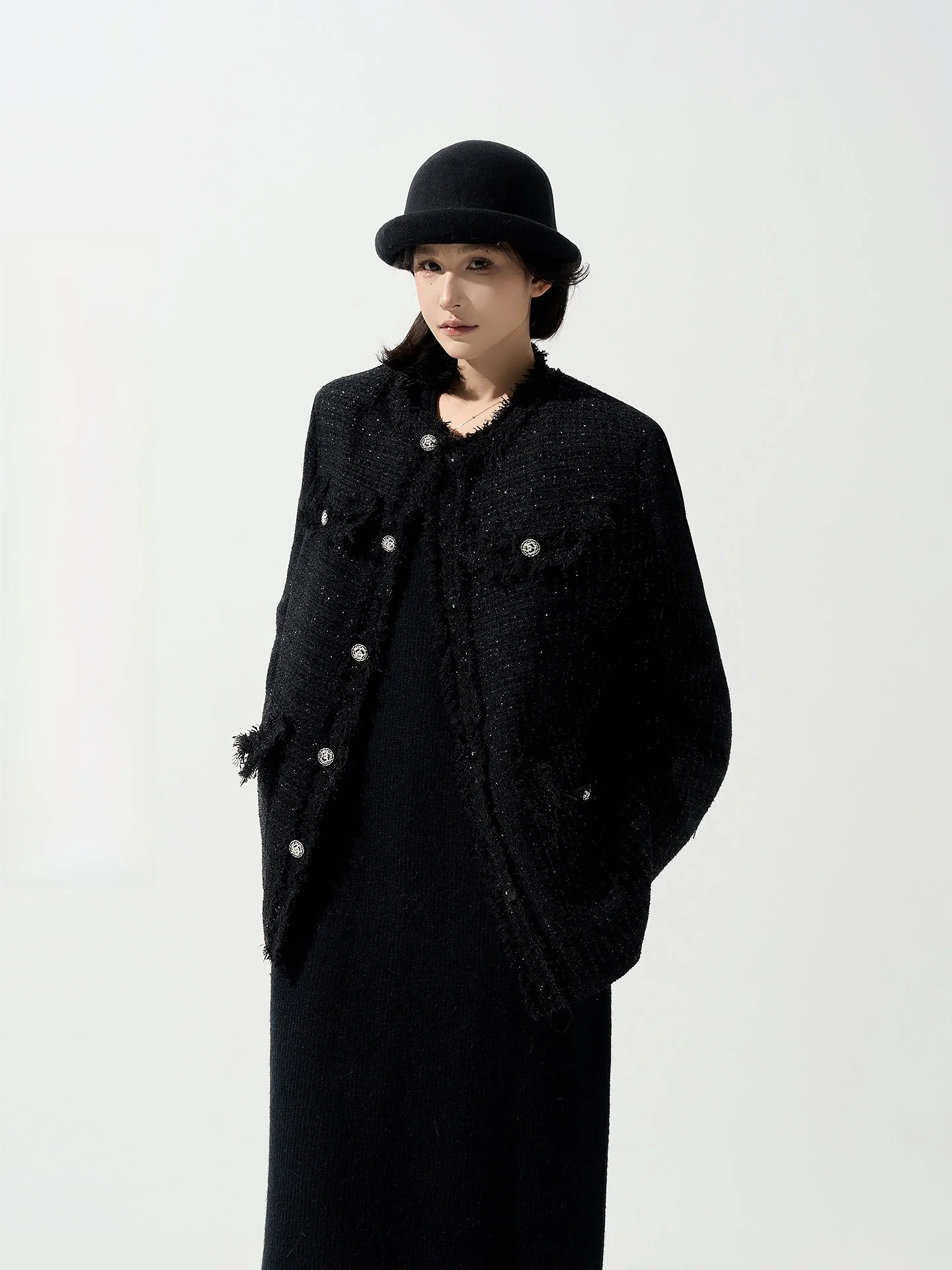 

Женский кардиган Wutong Thiened Long Sve, осенне-зимний, свободный, с круглым вырезом, без кружевной отделки, с эффектом люкс