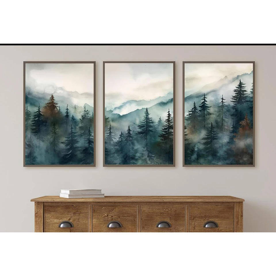 Trittico Pittura Diamante Montagna Punto Croce 3 Pezzi Fai da Te Diamante Mosaico Ricamo Paesaggio Montagna Wall Art Home Decor