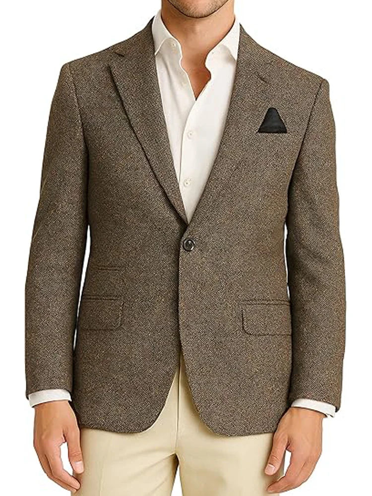 

Men's Suits Blazers Formal Business Casual Slim Fit Groom Tuxedos For Wedding Party Jacket Spring Autumn Vintage Sport Coats