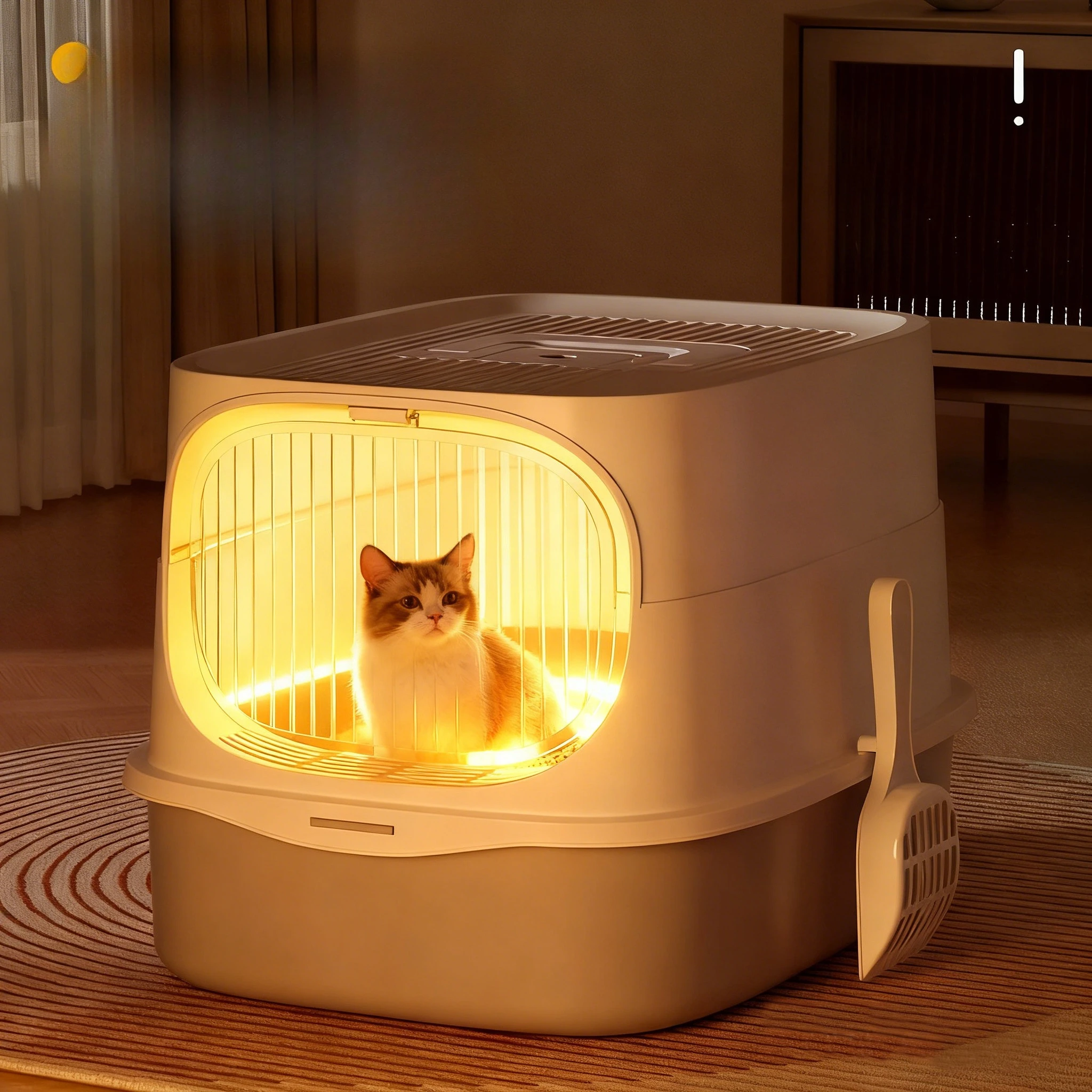 Stainless Steel Castle Extra Large Closed Side Entrance Litter Box Training Litter Box Defecation Arenero Para Gato Pet Products
