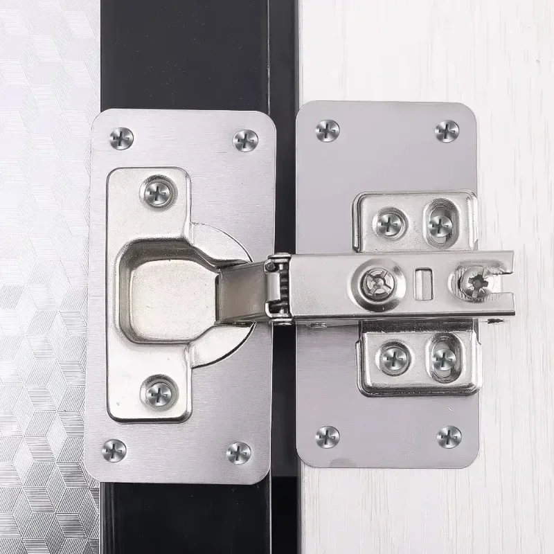 10/2Pcs Cabinet Hinge Repair Plate Kit Stainless Steel Door Hinge Mounting Plate With Holes For Home Kitchen Cupboard Furniture