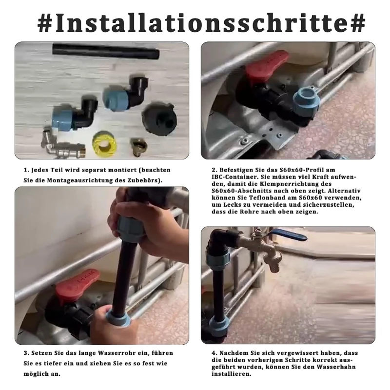 Grifo salida cuello cisne, adaptador contenedor IBC para tanque agua, grifo IBC 3/4 pulgadas
