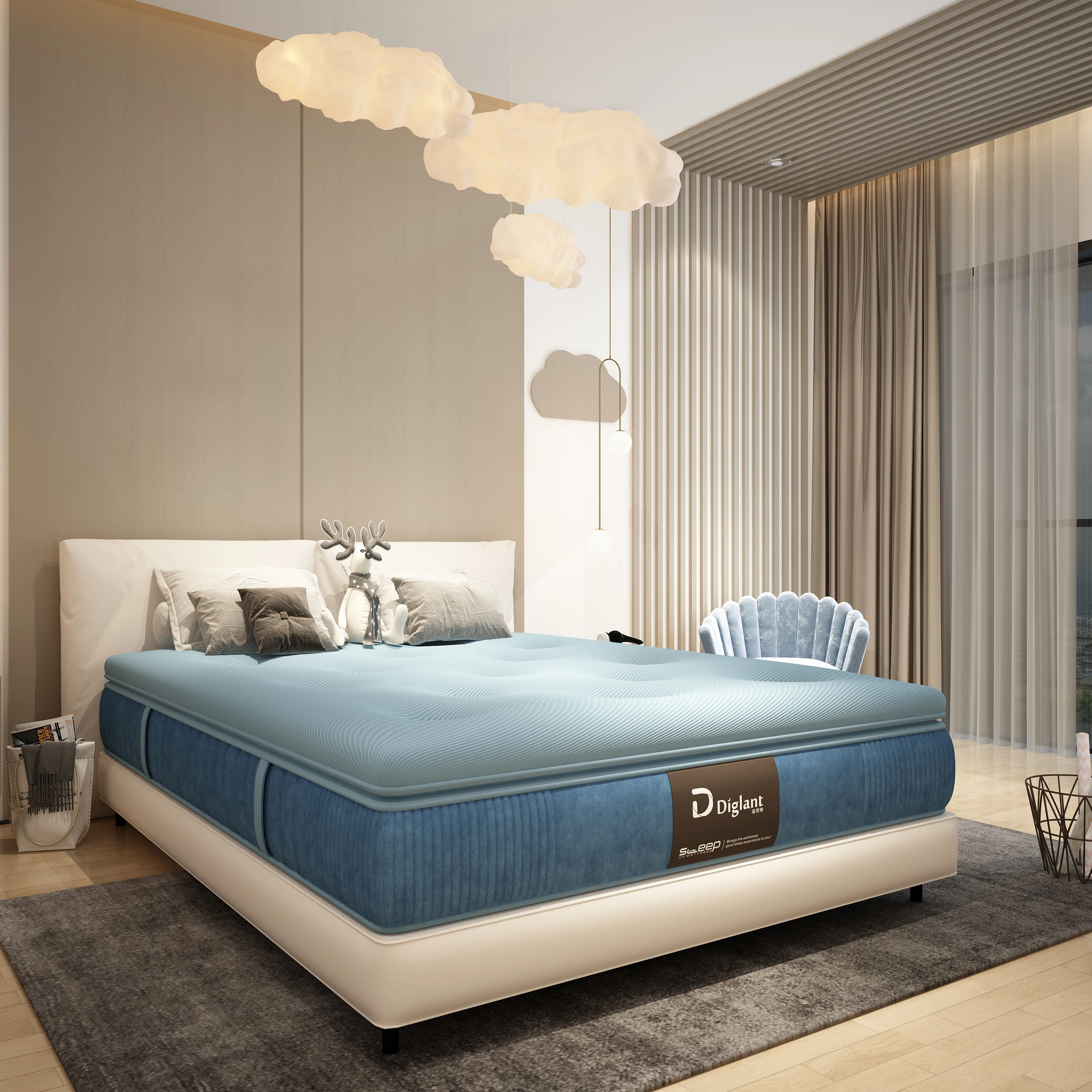 D177 Single Foam Compressed Sponge  Size Pocket Spring Mattress Manufacturer