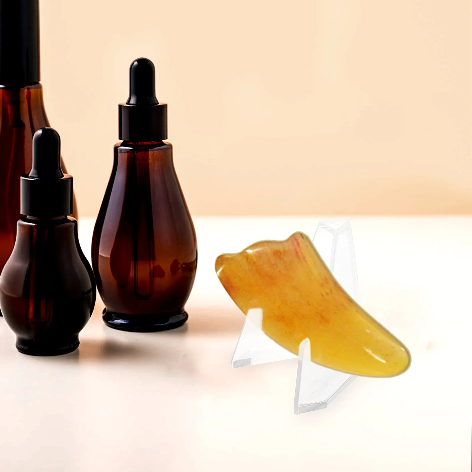 3 قطعة حامل لوح كشط سطح المكتب الشفاف حامل عرض بلاستيكي منظم أنيق قاعدة نونسليب تصميم شفاف حامل مدلك #6