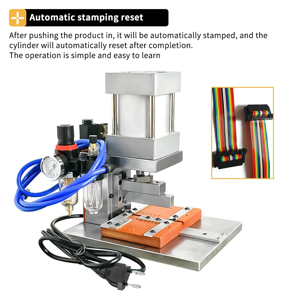 ZTEN IDC Pneumatic Cable Crimping Machine 8P-64P Cable Automatic Stamping Machine 300-600pcs/h Computer Wire Press Crimpier