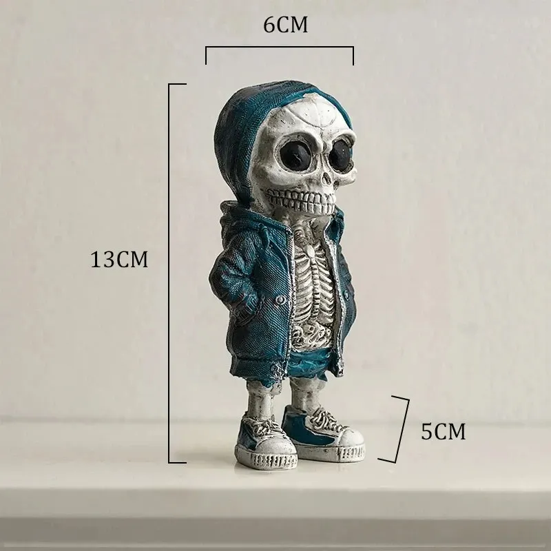 Skeleton Doll Resin Jewelry Character Statue Home Creative Cool Room Decor Panel Trendy Street Decoration Personalised Retro