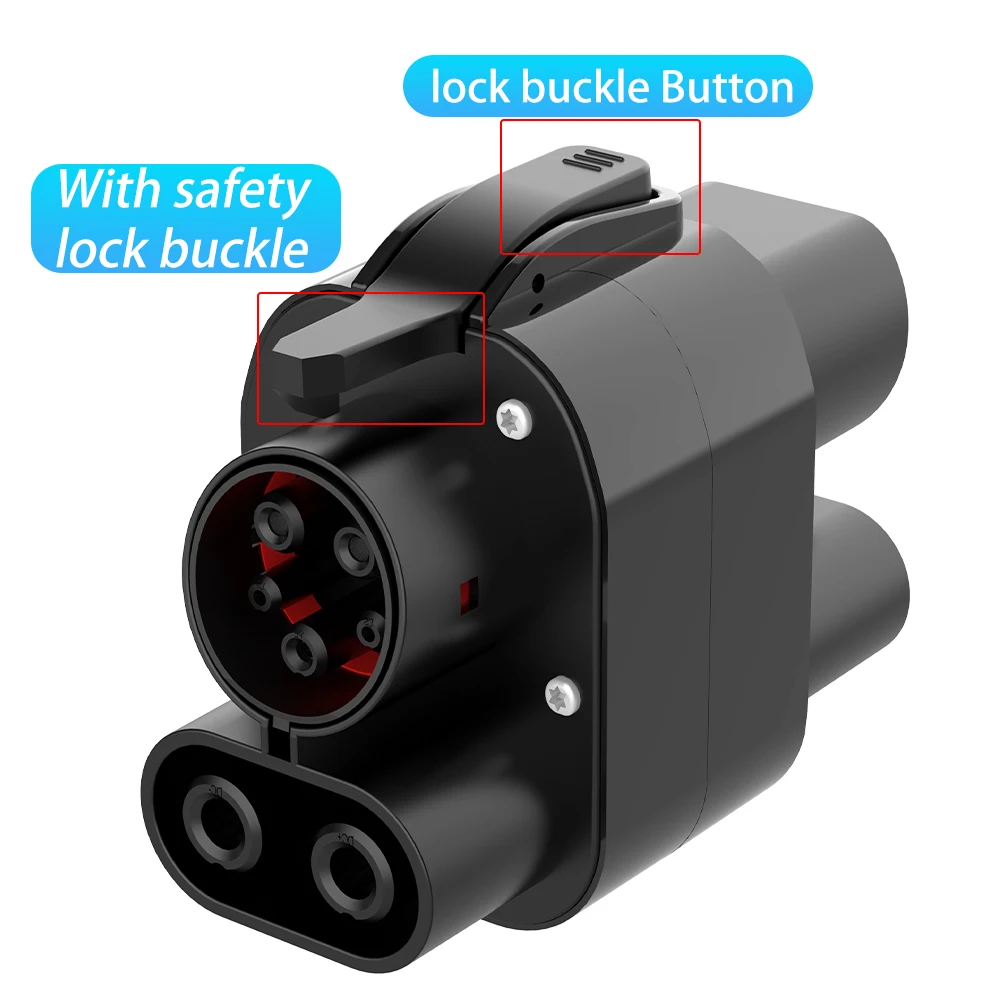 Adaptador Unirise CCS2 a CCS1 EV 250kW 250A 1000v DC + conector de cargador de CA CCS Combo 2 a CCS1 adaptador de carga rápida para coche eléctrico