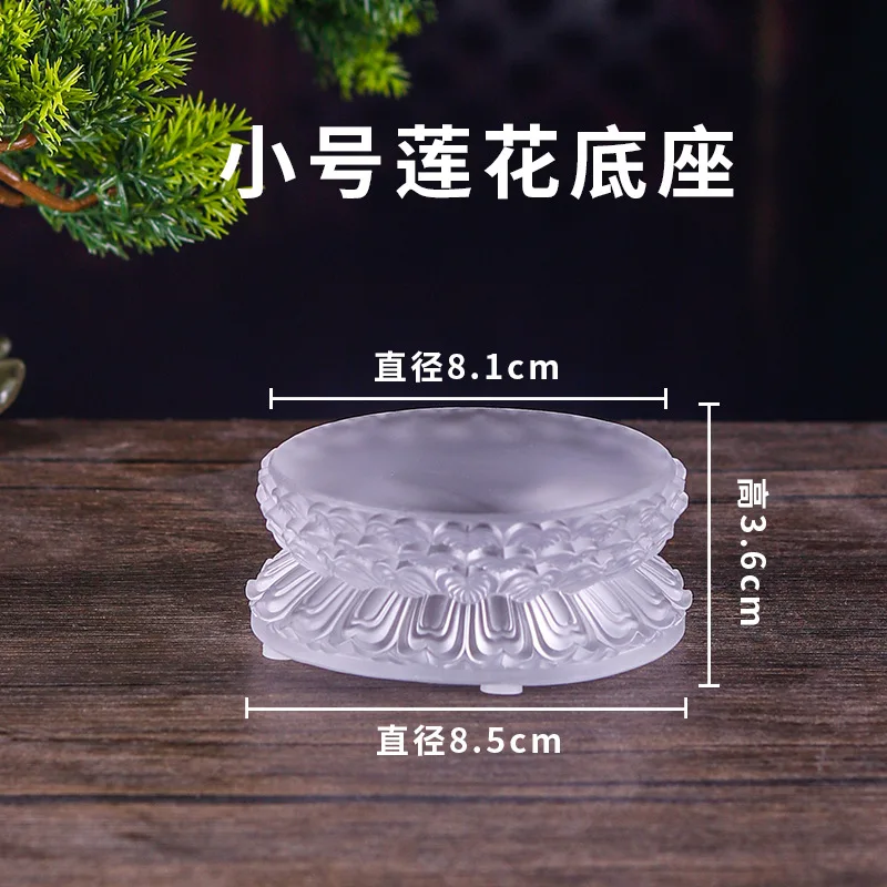 Traditional Glazed Statue Worship Table Double-Layer Lotus Seat Round High Base Guanyin Bodhisattva Maitreya Buddha Home