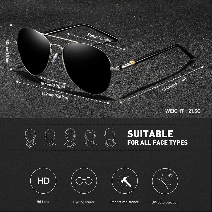 2 قطع أزياء خمر الطيار UV400 النظارات الشمسية الرجال النساء القيادة الصيد الملونة العصرية خفيفة الوزن نظارات السلامة #6