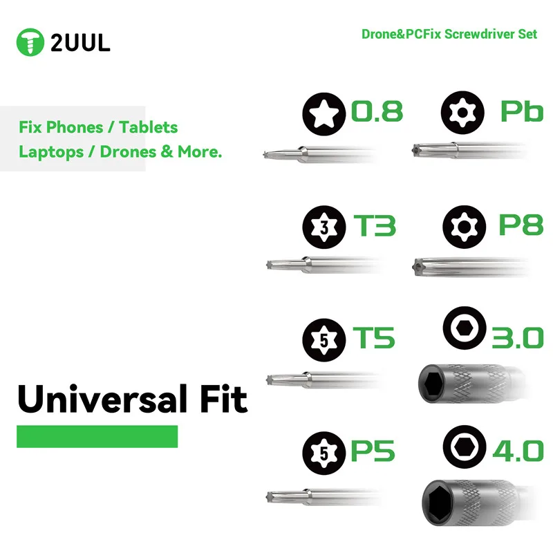 2UUL SD95 DRONE & PCFIX Screwdriver Set Suitable for Mobile Phone Computer Laptop Drone Maintenance Tool Anti Slip Operation