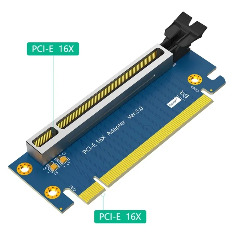 Pcie 16X 90 Degree Risers Card Steering Card PCIE Adapter Card Slot Data Transmission Converters for 1U 2U Server Case