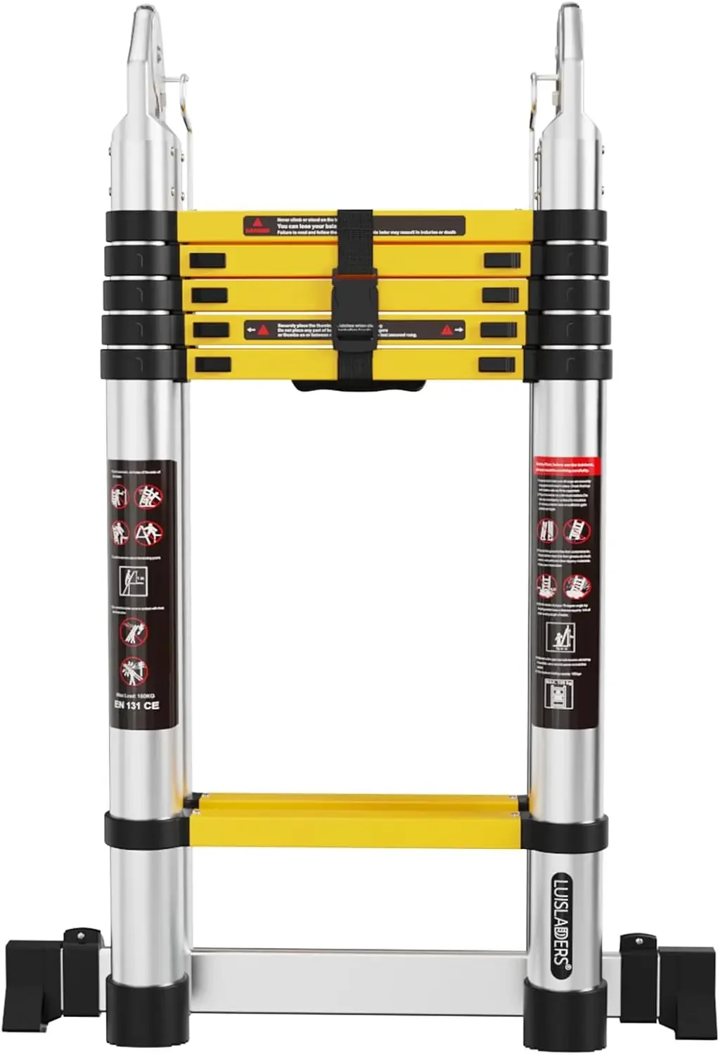 

Telescoping Ladder A Frame, 16.5ft Aluminum Extension Folding Telescopic Ladder Lightweight 330lbs Max Capacity