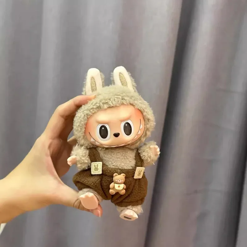 لعبة صغيرة من الفينيل Labubu مقاس 17 سم، صندوق أعمى، ملحق دمية يمكن ارتداؤه للفتيات القطيفة، تمثال قابل للجمع #3