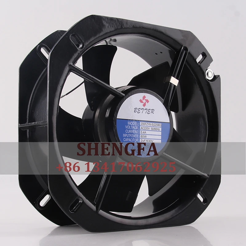 Ningbo Bedell Case Fan Ball Bearing 200FZY6-S(22580) 225X225X80MM AC220V 80W 0.4A Welding Machine Case Inverter Cooling Fan