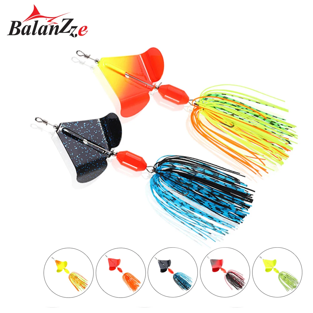 Balanzze Topwater Fishing Lure Chatterbait 23g Wobbler Buzzbait Swimbait With Hook Rubber Skirt For Pike Walleye Fishing Tackle