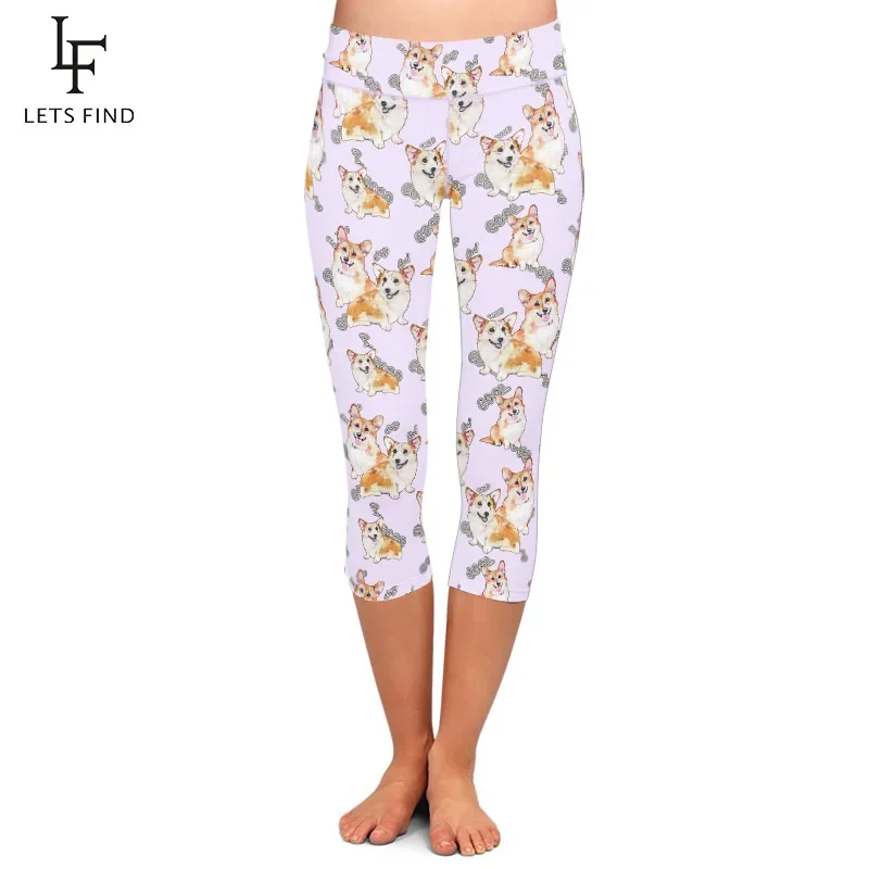 LETSFIND-mallas con estampado 3D de animales para mujer, Leggings Capri de Fitness, de cintura alta, a la moda, novedad de verano