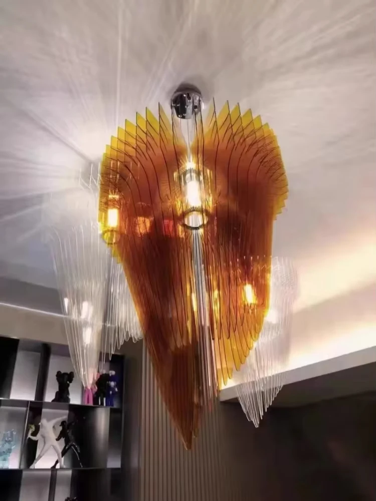 Nordic Modern Streamline Ceiling Pendant Lights Textured Understated Luxury Home-applicant LED Dimmable Lamps For Living Room