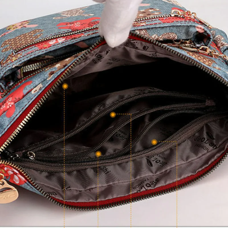 2023 New Women Cross-Body Bag Multi-Compartment Large Capacity Mom Bag Western Style Printed Ethnic Style Bags