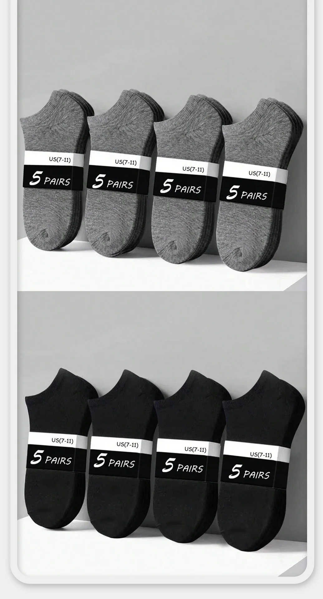 5pairs Mesh Eye Breathable Unisex Socks Ankle Sports Running Mid-calf Socks Pure Color Thin Low Top Men and Women Short Socks