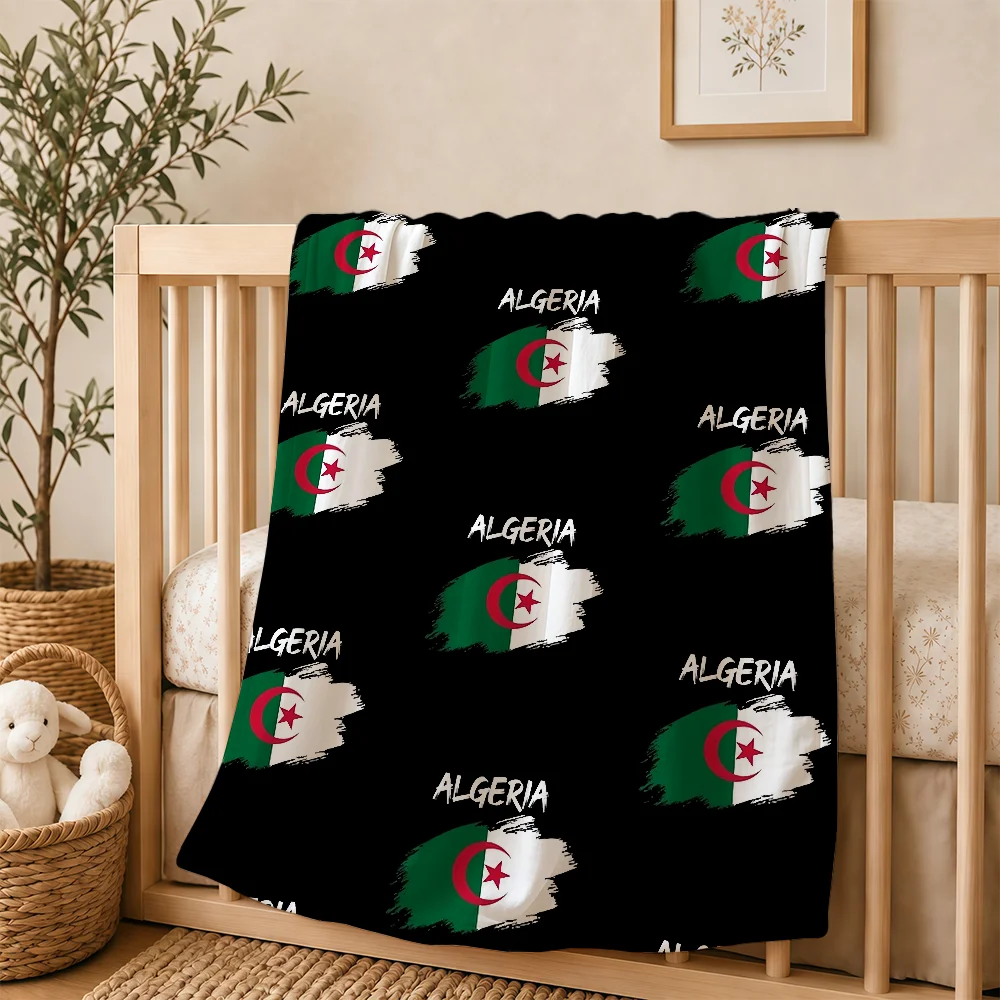Flag Of Algeria Blanket For Soft Warm Knee For Bedroom Living Room Bed Sofa Camping Picnic Office Gift