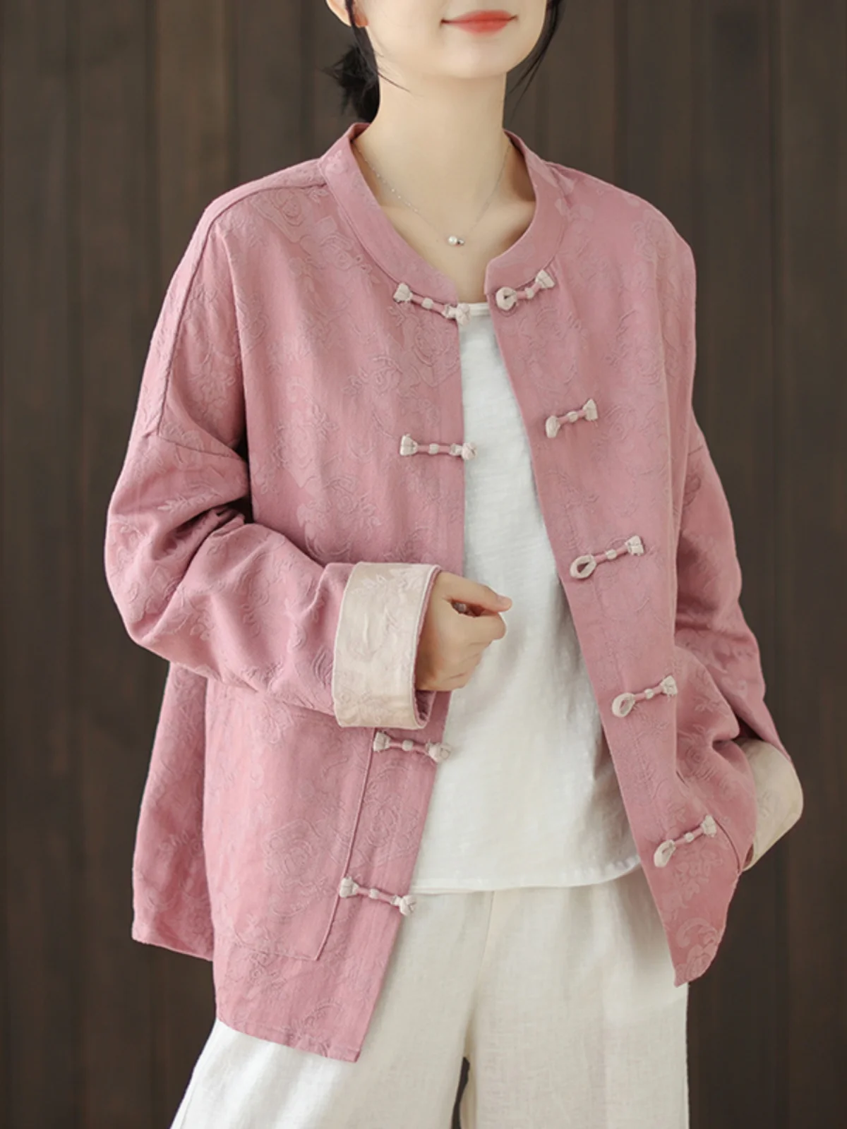 

Новый китайский хлопковый льняной костюм с воротником на пуговицах, женский весенне-осенний костюм в стиле ретро в стиле дзен-тан, модифицированная чайная одежда, топ...