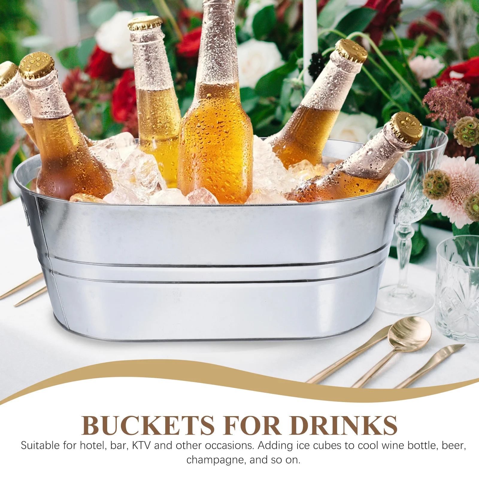 Party Holder Ice Buckets for Cocktail Bar Container Metal Thicken Cube Parties Small Iced Bottle