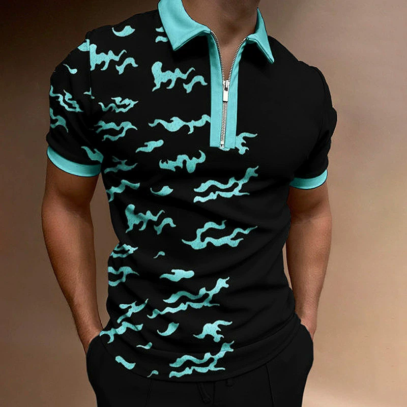 

Мужские модные поло-поло с волнистым узором, летние футболки с короткими рукавами и 3D принтом, уличная футболка-поло в стиле хип-хоп 6XL, повседневные топы больших размеров