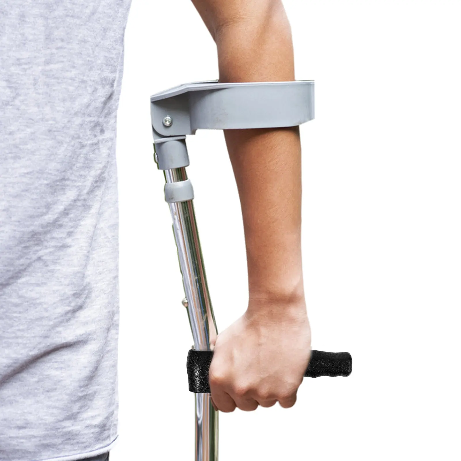 Solid Plastic Walking Cane Handle Replacement Ergonomic Grip Assist Stick Knob Crutch Handle for Mobility Stability