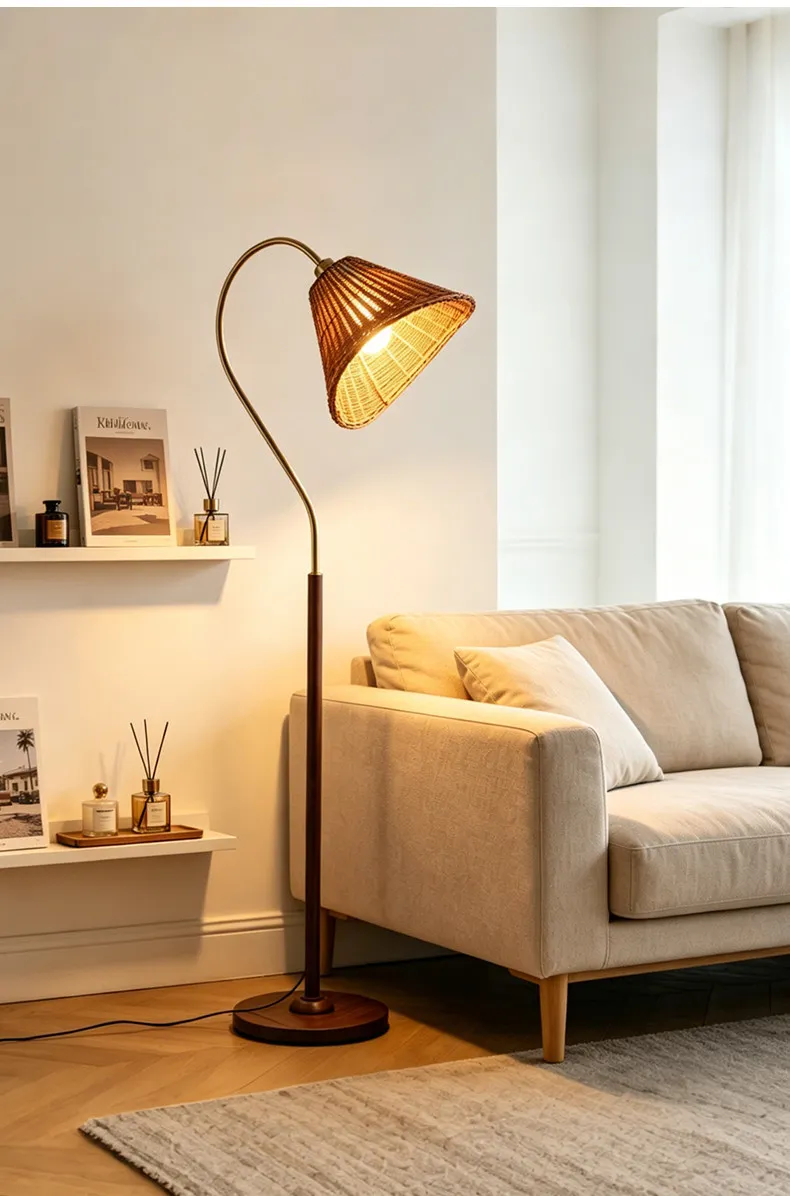 French Retro Living Room Led Floor Lamp Suitable For Home Decoration Sofa Bedroom Side Standing Lamp Adjustable Light Fixture