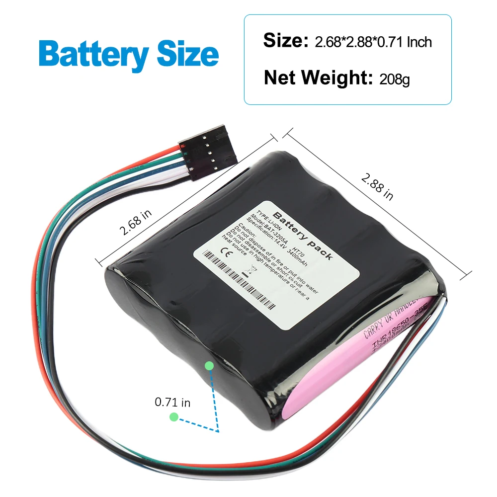 BAT3205A Replacement Li-ion Battery For HT70 HT70 Plus Ventilator 14.4V 3400mAh/48.96Wh