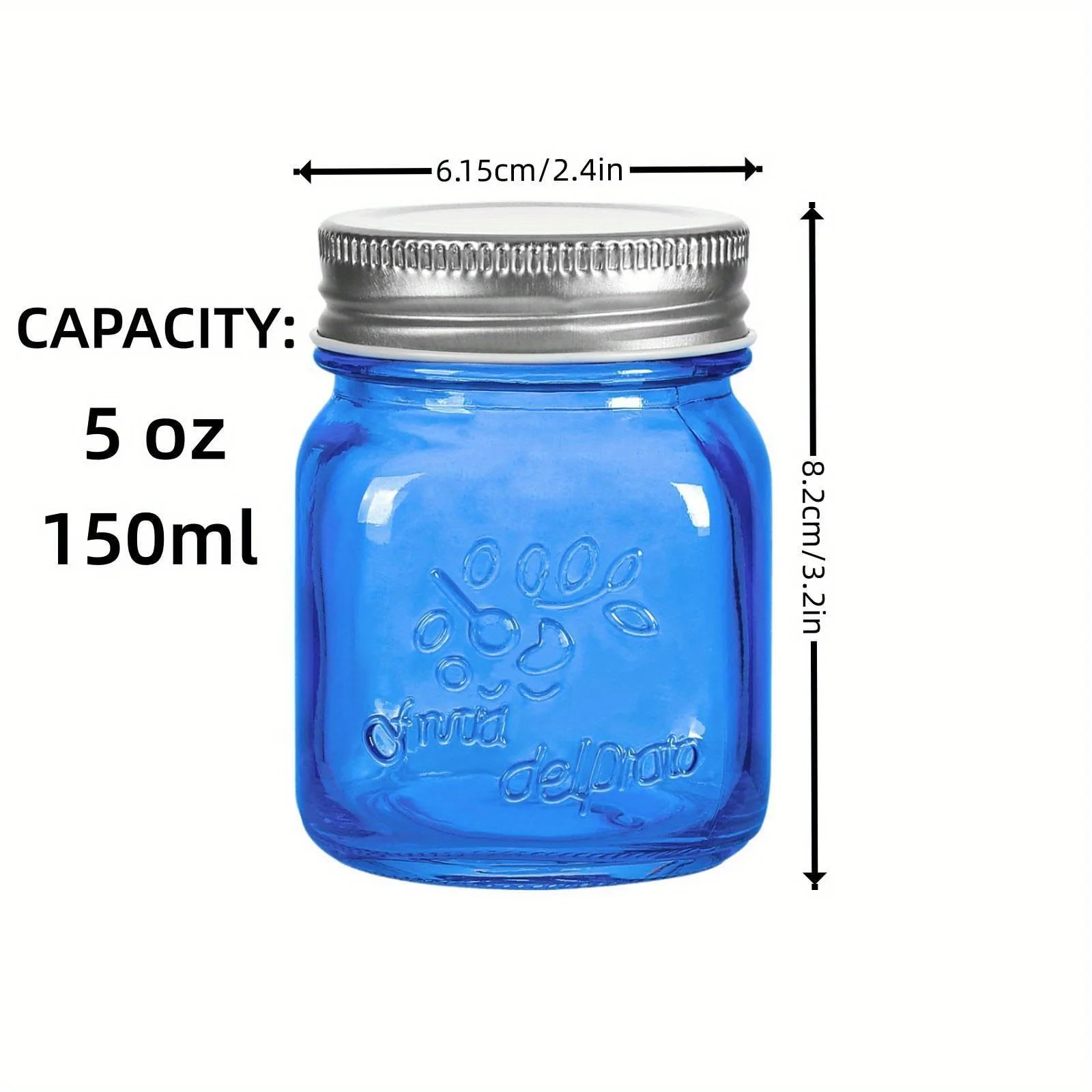 Mini Colored Mason Jars 5 oz with Metal Lids - Glass jar for Jam, Honey, Candle, Canning, Wedding Favors, Shower Favors, 24 Pack