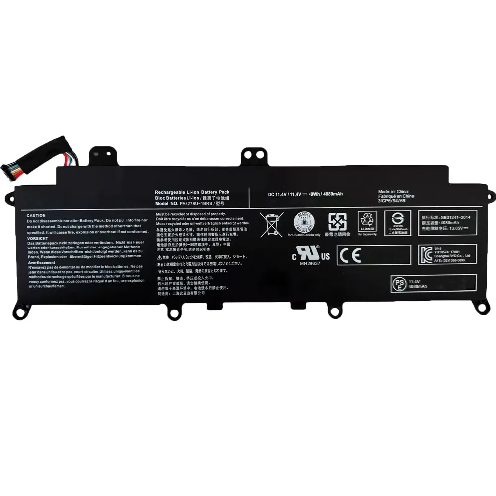 PA5278U-1BRS 11.4V 4080mAh 48Wh Laptop Battery For Toshiba Portege Tecra X40-D X30-D X30-E series