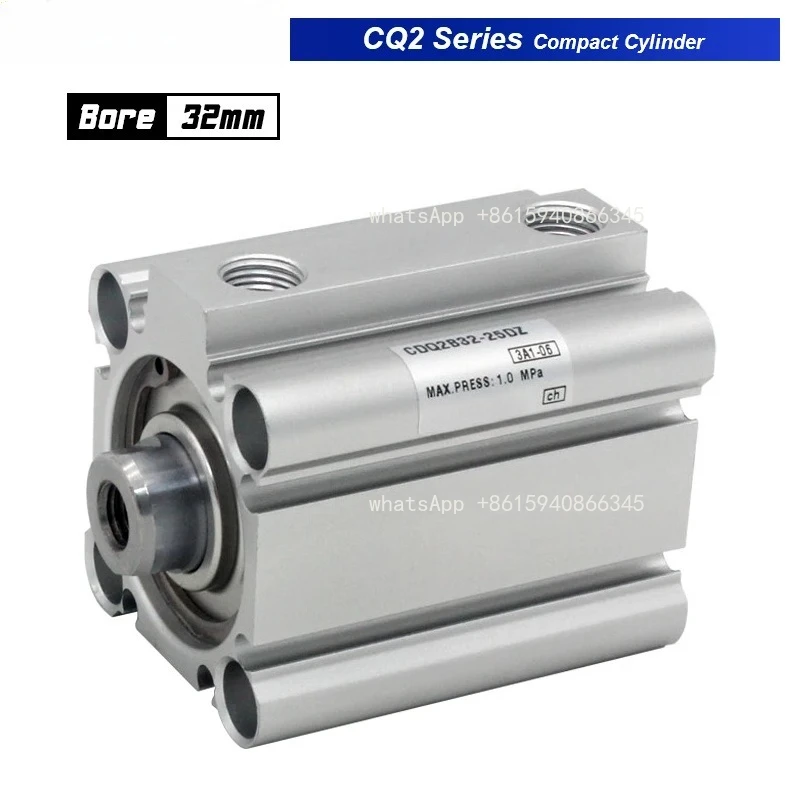 CQ2B32 CDQ2B32 Compact Cylinder Standard Type Double Acting single Rod Bore 32mm stroke 5-100mm Female Thread
