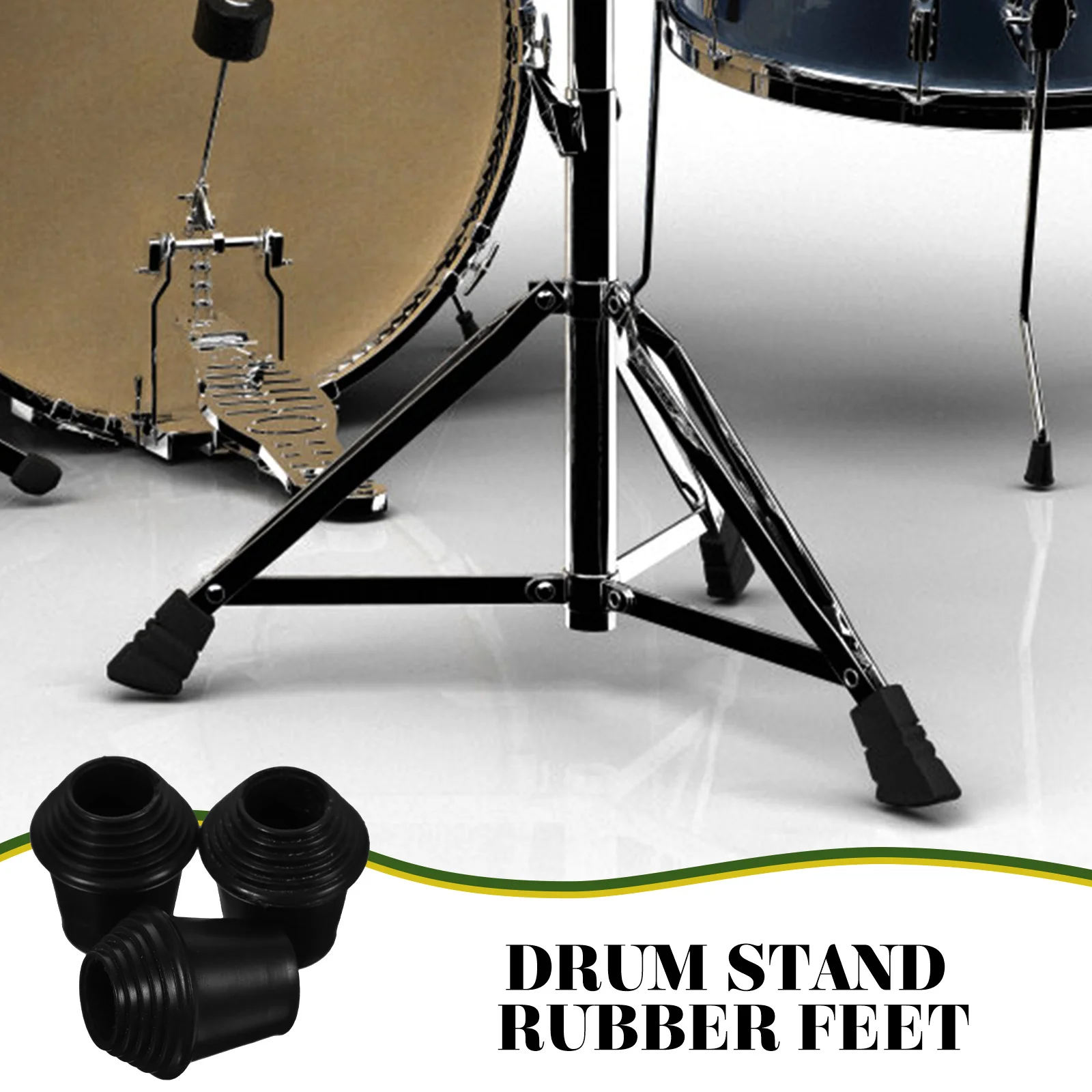 

3 Pcs Drum Pads Bass Anti-slip Bar Stool Silicone Cover Musical Instrument Accessories Rubber Feet Leg Stand Parts Protectors