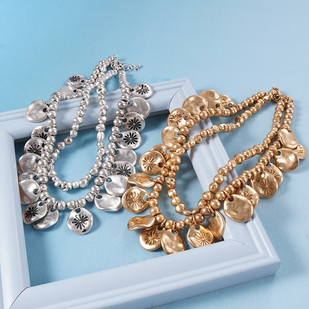 

Bohemian Multi-Layer Adjustable Necklace For Women Pendant Layered Party Jewelry Gift Summer Beach Festival Style