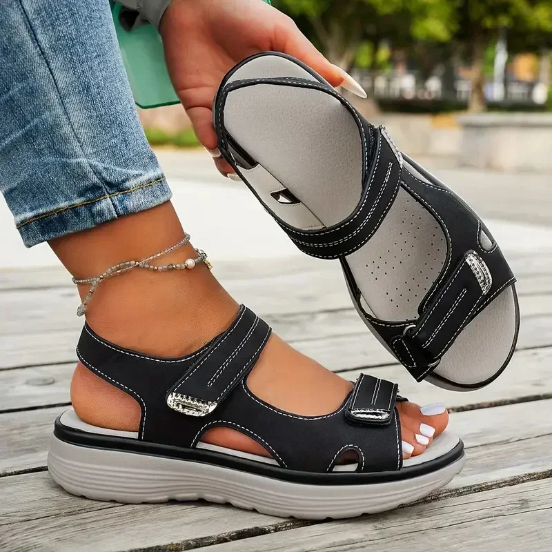 Sommer-Sandalen Modische Langlebige Sandalen Damen 2025 Neue Reise-Damenschuhe Outdoor-Strandsandalen Leichte Plateau-Sandalen