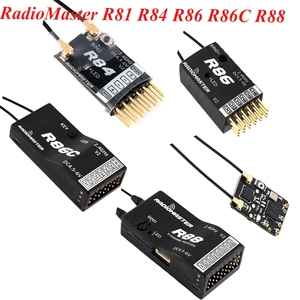 Radiomaster Receiver R81 R84 R86 R86C R88 4CH 6CH 8CH Receptor SBUS RSSI V2.0 for FRSKY D8 D16 TX16S SE RC FPV Drones