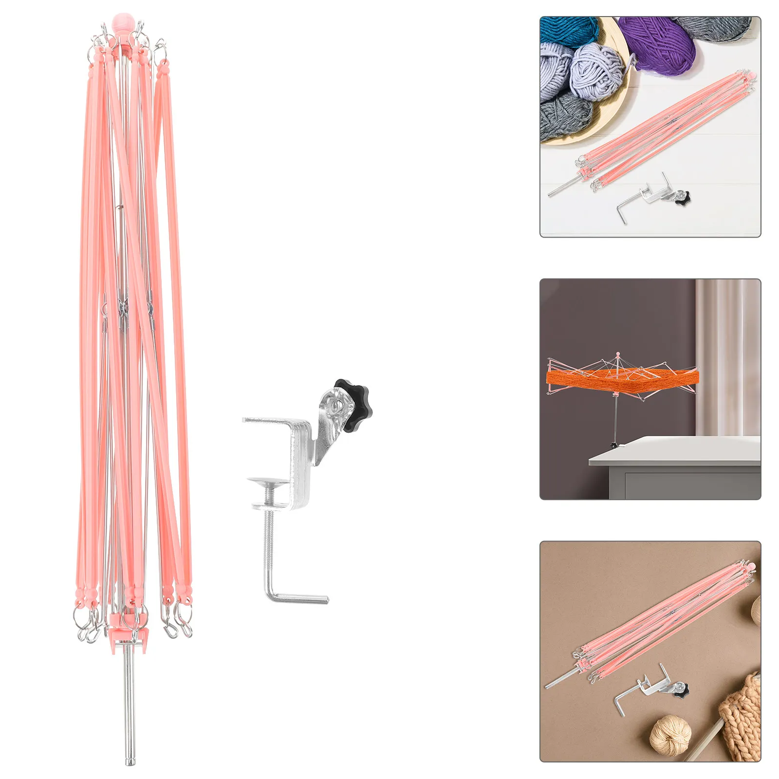 

Ручная моталка для пряжи для любителей вязания, дизайн «Зонт», прочное основание, компактный размер, комплект для намотки пряжи