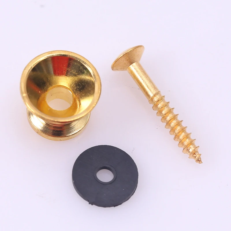 Metal Guitar Strap Button com fixação parafuso, Strap Pin, Lock Knob, guitarra clássica, 2pcs