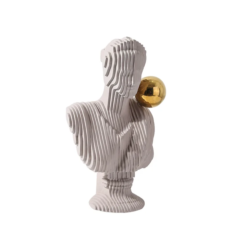 Modern light luxury cut female figure art sculpture model room office bookcase creative home handicraft ornament