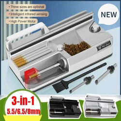 6.5/8mm 3 in 1 Automatic Cigarette Rolling Machine Electric Cigarette Maker Smart Sensing Injector Tobacco Filling Tube