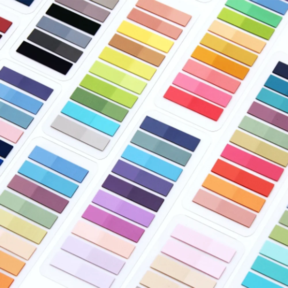 2400 Blatt Aufkleber in zufälligen Farben, transparenter Index, kreative Notizblöcke, Büro, Schule, Schreibwaren, selbstklebende Aufkleber – Detail 2