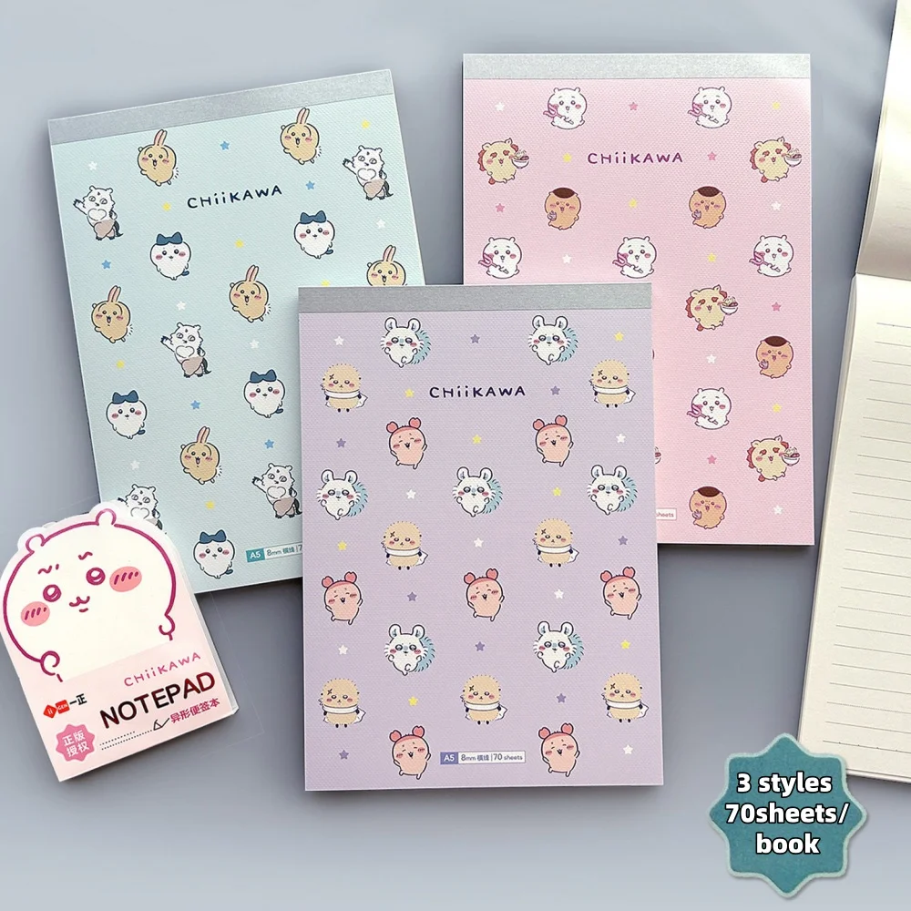 Genuine Chiikawa A5 Diary Hachiware Usagi Lined Notebooks Office Workbooks Cartoon Portable Planners School Stationery Prizes