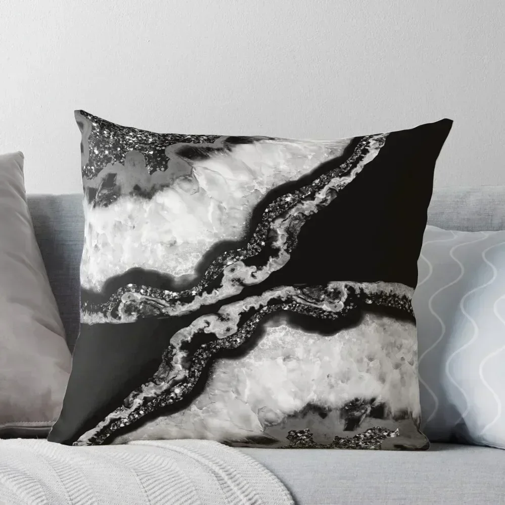 

Yin Yang Agate Glitter Glam #4 (Faux Glitter) #gem #decor #art Throw Pillow Anime home decor items luxury sofa pillows pillow