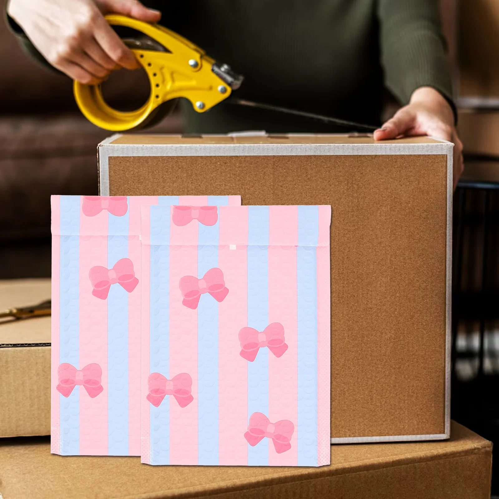 10 pçs padrão de arco sacos de correio à prova de choque para itens pequenos envelopes de embalagem de roupas sacos de correio de fornecimento de envio para envio