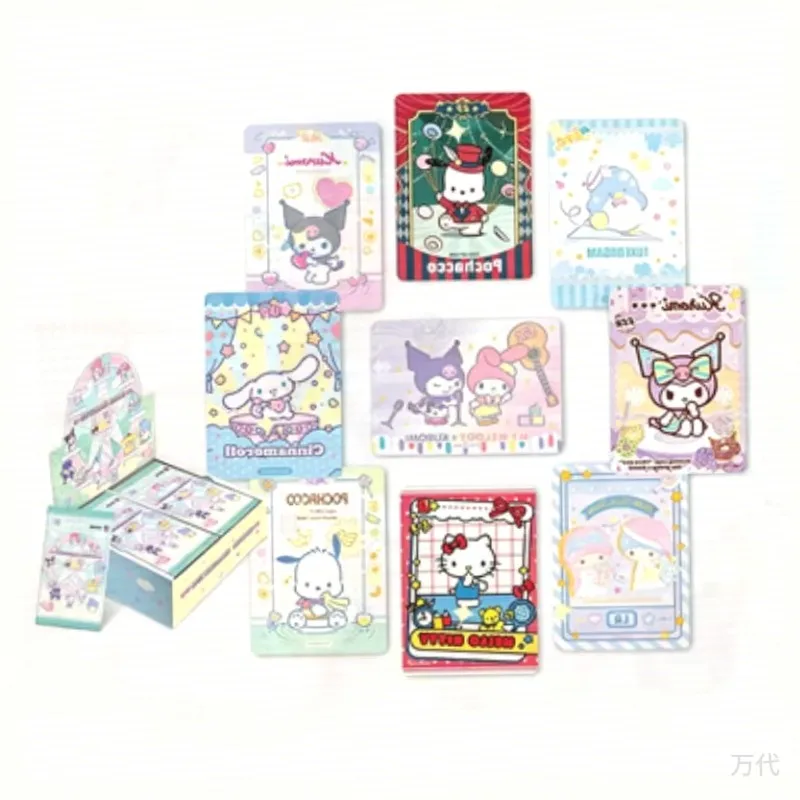 KAYOU Sanrio Characters Collectible Trading Card Set, Hello Kitty Kuromi Cinnamoroll Cute Cards Game Toy Birthday Gift for Girls