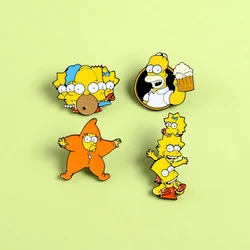 Classics Cartoon Enamel Pins Donut Funny Design Brooche Metal Badge Humor Cute Lapel Pins Jewelry Gifts for Friends Wholesale